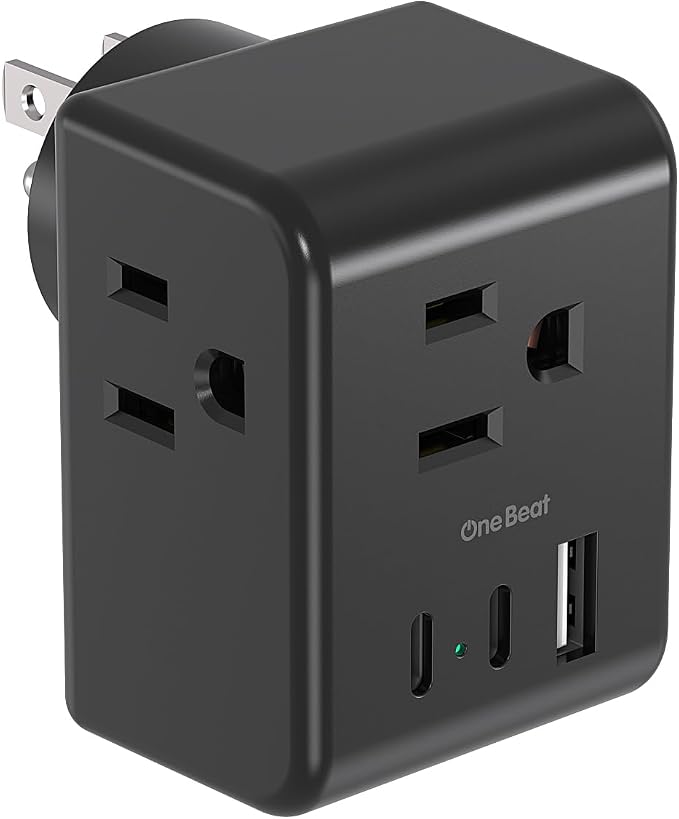 Multi Plug Outlet Extender, Power Strip Non Surge Protector Electric Outlet by OneBeat