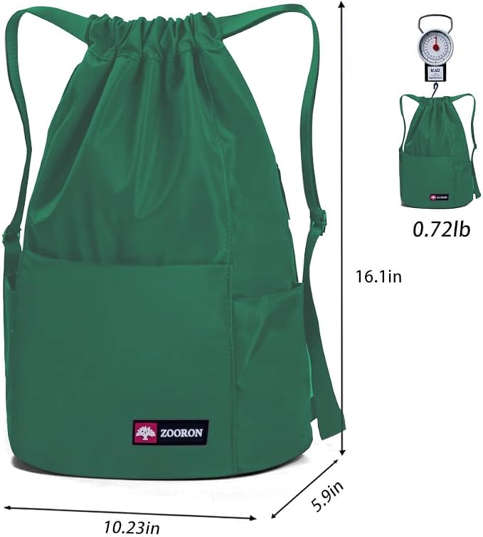 ZOORON Waterproof Drawstring Gym Backpack Bag - Image 6