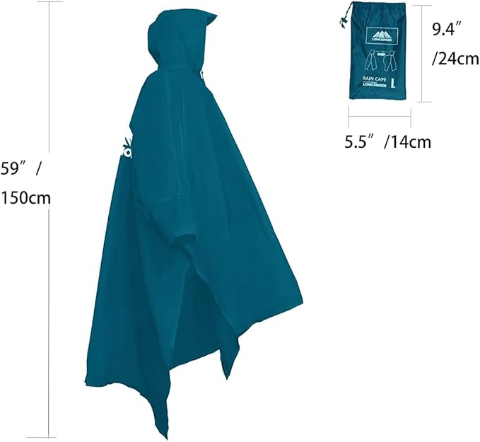 longsinger Rain Poncho for Adult, Waterproof Rain Poncho - Image 4