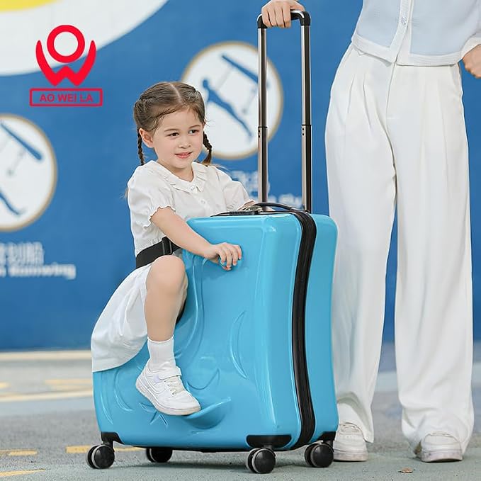 N-A Kids Ride On Suitcase with Wheels, Scooter Luggage - Image 8