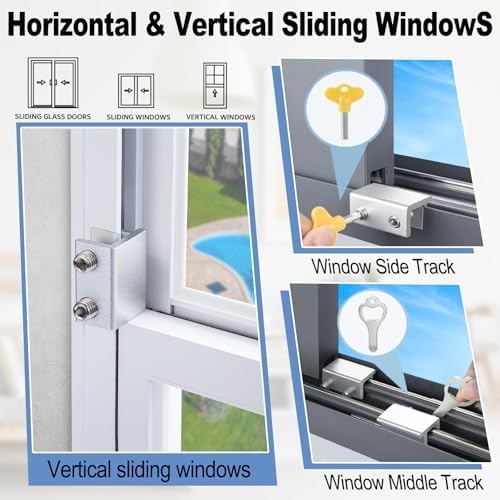 Sliding, Window Locks for Horizontal Sliding Windows, Window Security Lock - Image 4