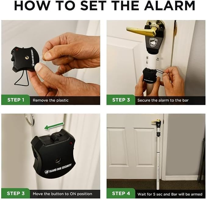 Adjustable Sliding Door Security Bar, Door Jammer 2-in-1 Adjustable Door Knob - Image 7