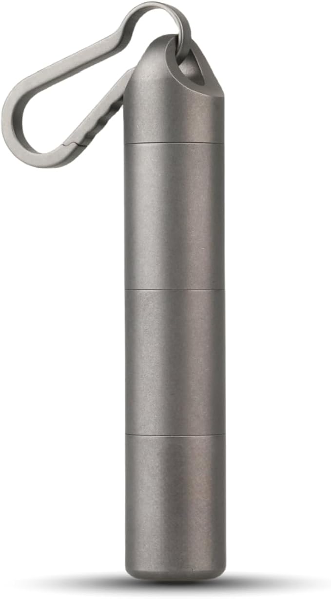 Titanium Keychain Pill Holder by IMENTHA-InnovateYourEverydayEssentials