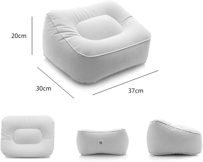 Inflatable Travel Foot Rest Pillow, Head Pad, Soft Flocking Pillow, Flights - Image 2