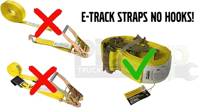 8 Pack Ratchet Strap 2" x 16' E Track Heavy-Duty Cargo Tie Downs 4400LBS - Image 2