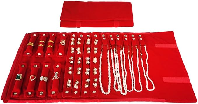 Velvet Travel Jewelry Case Roll Bag Organizer - Image 5
