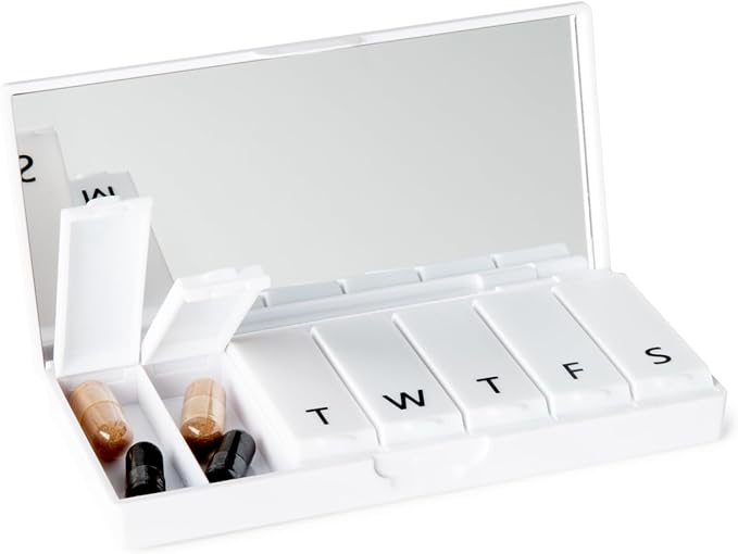 PORT X POLISH Designer Weekly Pill Box Organizer | Compact, Stylish 7-Day by PORTXPOLISH