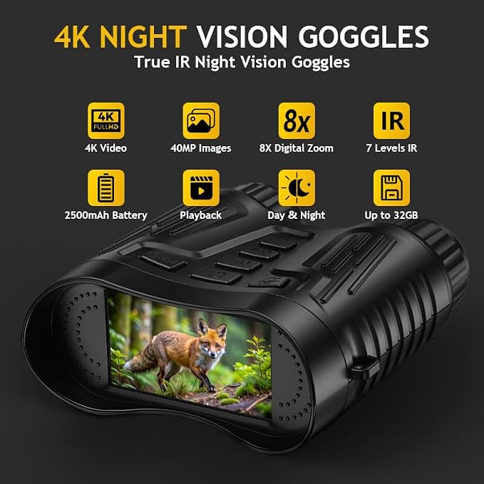 Night Vision Binoculars for Adults, 4K HD Night Vision Goggles - Image 2