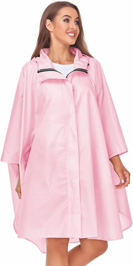 SaphiRose Unisex Rain Poncho Hooded Waterproof Raincoat - Image 8