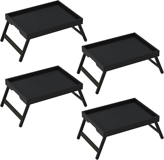 Bed Tray Table with Folding Legs, Bamboo Breakfast in Bed by Unknown