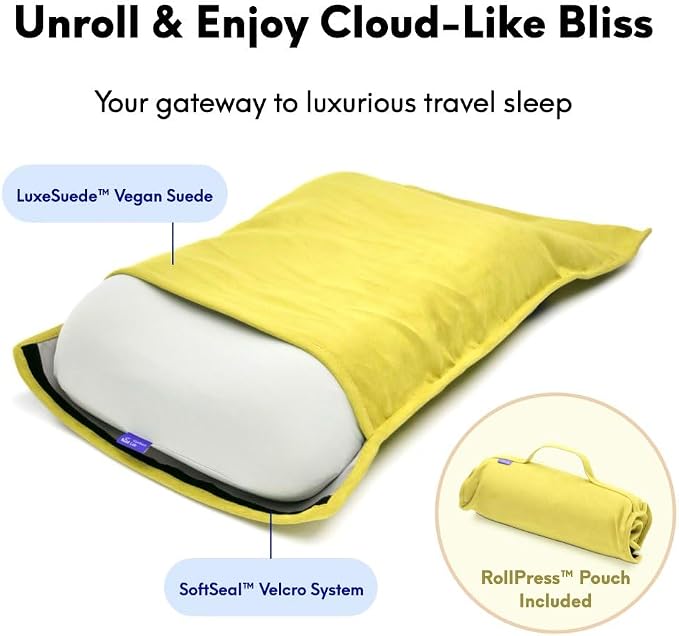Cushion Lab Travel Deep Sleep Pillow – Compact Memory Foam Neck Pillow - Image 4