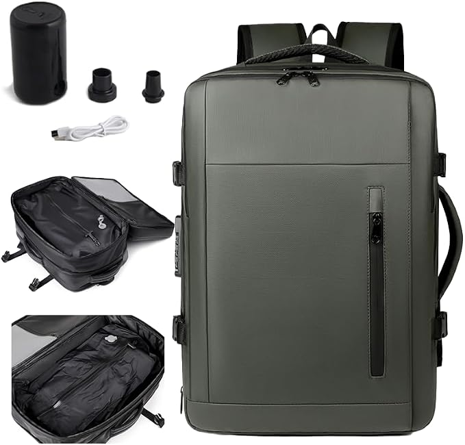 Vacuum-sealed travel computer backpack, Water-Resistant, by Unknown