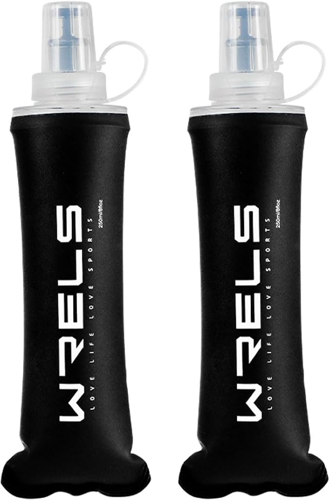 Folding Soft Flask Portable Collapsible Running Lightweight Water Bottle by WRELS