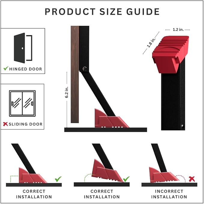 2 Pack Door Stop, No Drill Door Stoppers - Image 6