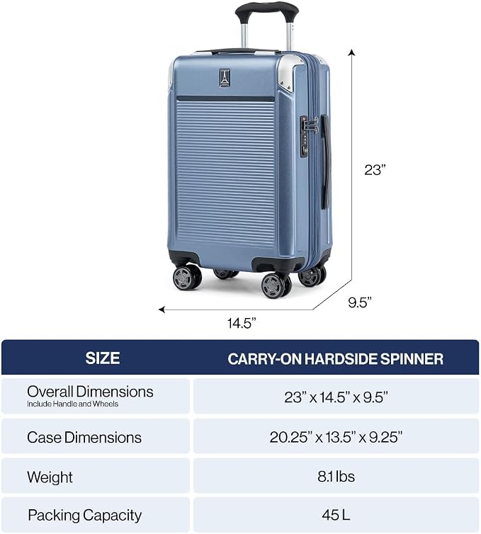 Travelpro Platinum Elite Hardside Expandable Carry on Luggage, 8 Wheel Spinner - Image 2