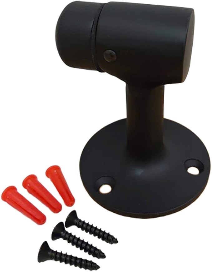 QCAA Solid Brass Door Stop, Matte Black, Made in Taiwan, 2 Pack - Image 2