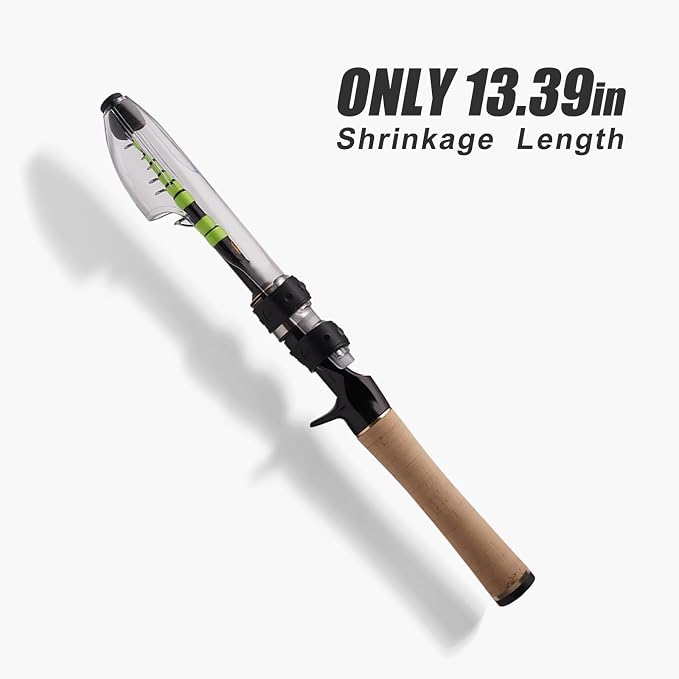 PURELURE Fishing Rod Telescopic, Carbon Fiber Spinning Casting Travel Rod - Image 3