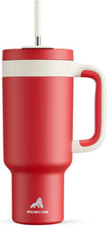 POWCAN 40 oz Tumbler with Handle, 2-in-1 Straw and Sip Lid, Dishwasher Safe by POWCAN