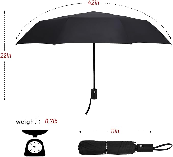SY COMPACT Umbrella Automatic Travel Waterproof Light Folding Umbrellas Easy - Image 2