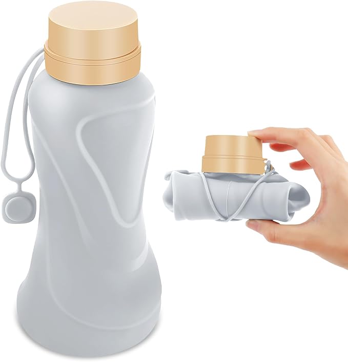 Collapsible Water Bottles, Leak Proof, Reuseable BPA Free Silicone Foldable by HighQualityBetterLife