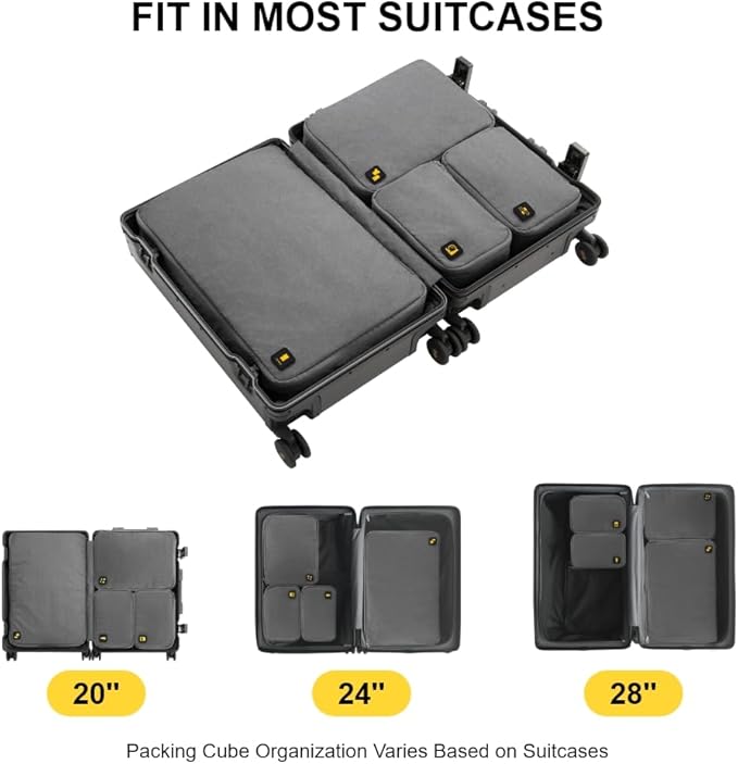 LEVEL8 4 Set Packing Cubes Travel Luggage Packing Organizers - Image 5