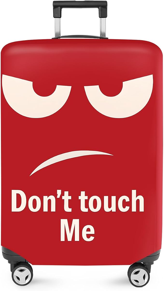 ANNA QUEEN Funny Luggage Cover, Don't Touch Me Red Face Design, Stretchable by ANNAQUEEN