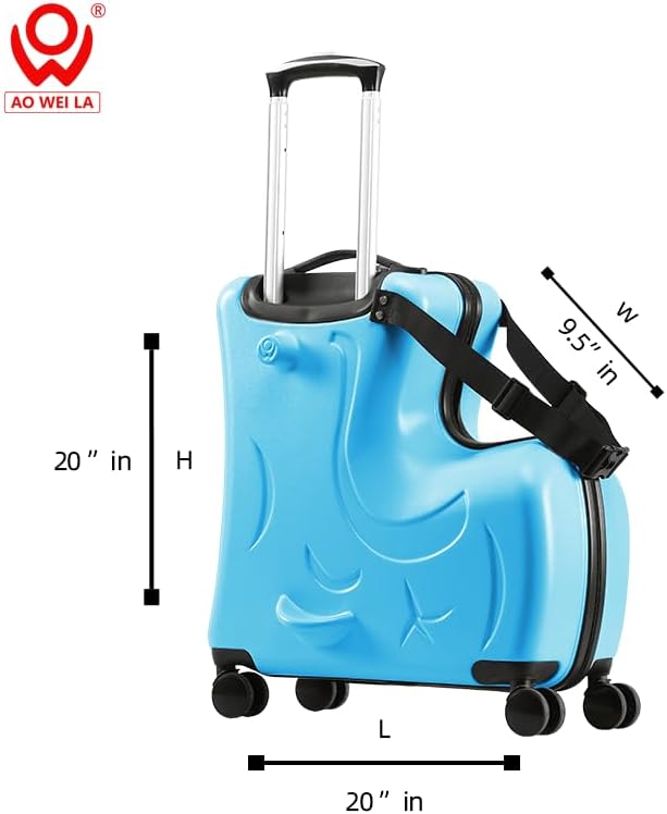 Kids Ride-On Suitcase, Hardside Rolling Luggage - Image 3
