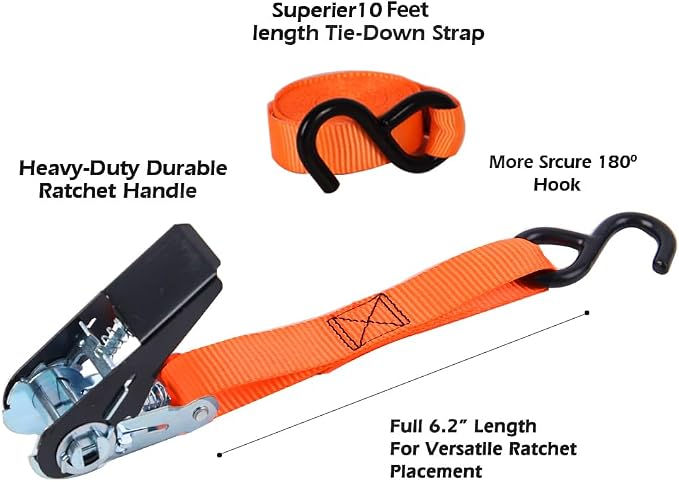 XSTRAP STANDARD Ratchet Tie Down Straps 4 Pk 10 Ft- 300 Lbs Load Cap- 900 Lbs - Image 5