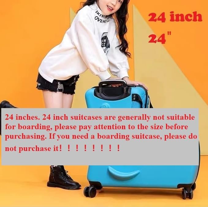 CNCEST 24" Kid's Ride-on Travel Suitcase, Kids' Luggage - Image 3