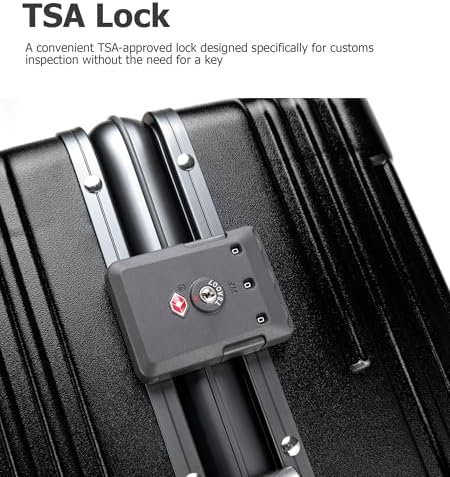 feilario 20in Aluminium Frame PC Hard Shell Spinner Wheels Luggage, Built-In - Image 7