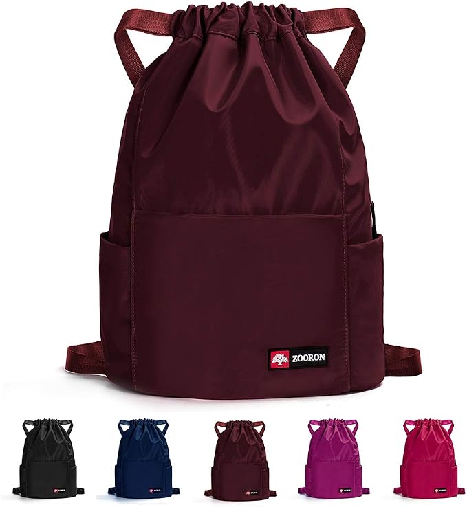 ZOORON Waterproof Drawstring Gym Backpack Bag by ZOORON
