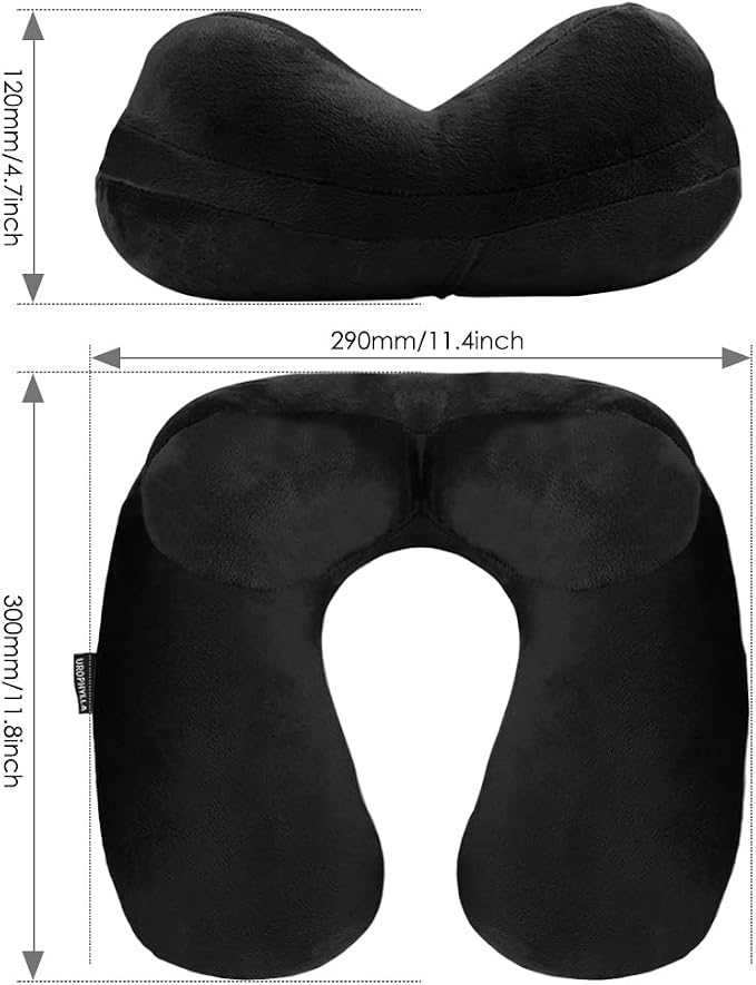urophylla Inflatable Travel Pillow, Soft Velvet Inflatable Neck Pillow - Image 5