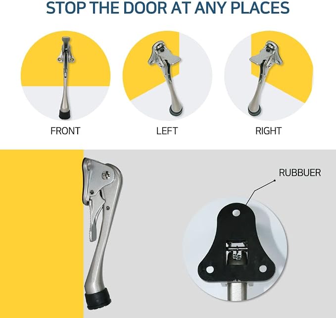 One Touch Kickdown Door Stopper, Door Holder, Heavy Duty Door Stops, Bottom of - Image 8