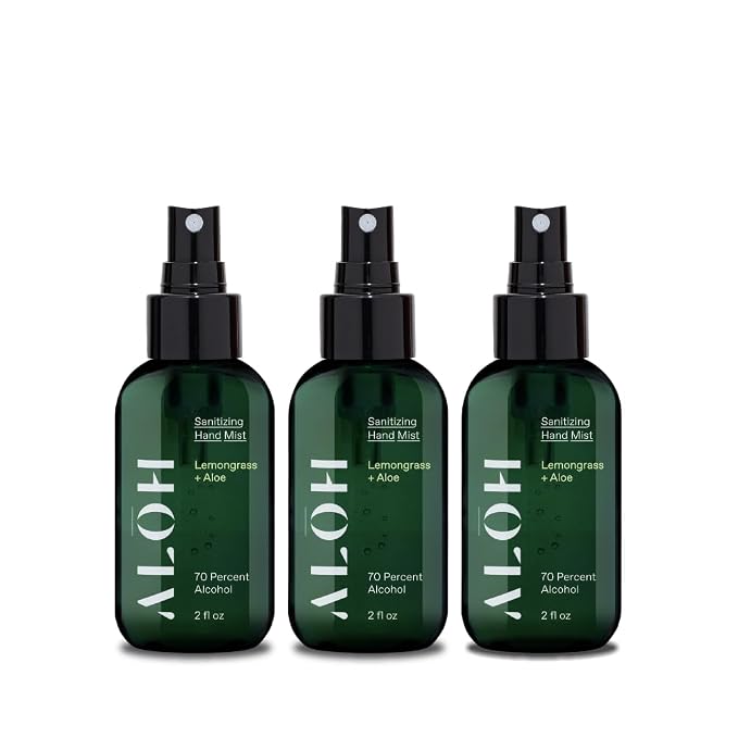 ALOH Hand Sanitizer Spray Liquid 3-pack | Lemongrass | 70% Alcohol Hydrating by AL%C5%8CH