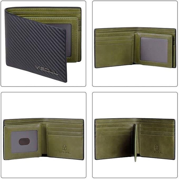 VISOUL Leather Mens Bifold RFID Blocking Wallet - Image 2