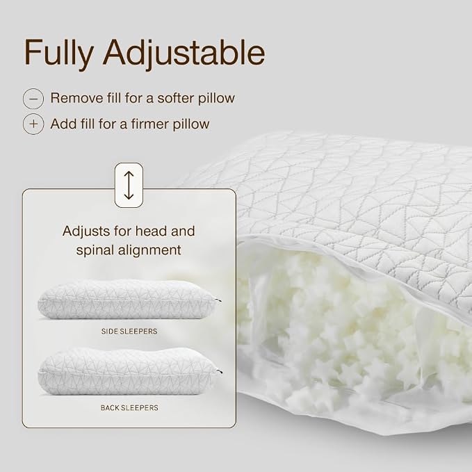 Coop Home Goods Adjustable Orthopedic Pillow King, Ergonomic Cervical Neck - Image 3