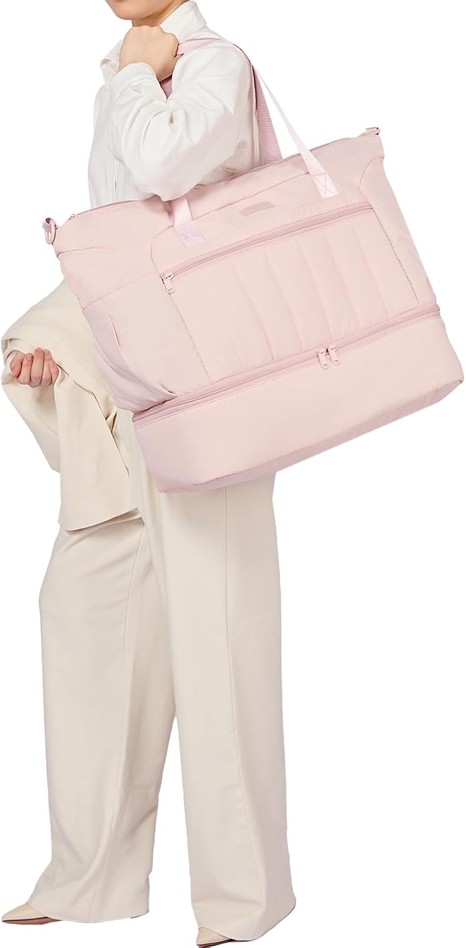 NISHEL Women's 2-in-1 Weekender Duffle Bag, Large Capacity Duffle Bag - Image 4