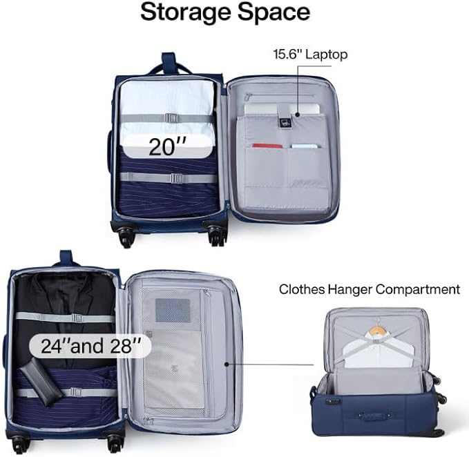 Hanke 20 Inch Softside Expandable Carry On Luggage - Image 6
