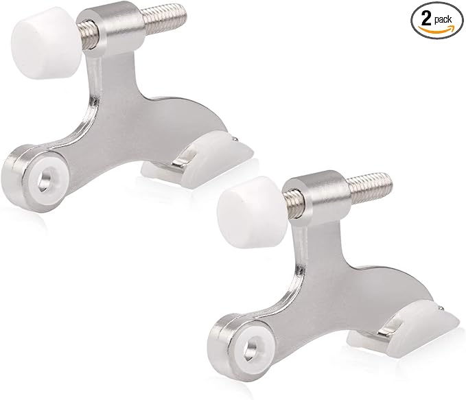 HOMOTEK 2 Pack Hinge Pin Satin Nickel Door Stopper, Adjustable Deluxe Heavy by HOMOTEK