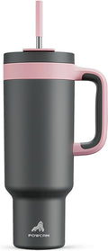 50 oz Tumbler with Handle, 2-in-1 Straw and Sip Lid, Dishwasher Safe, Insulated by POWCAN