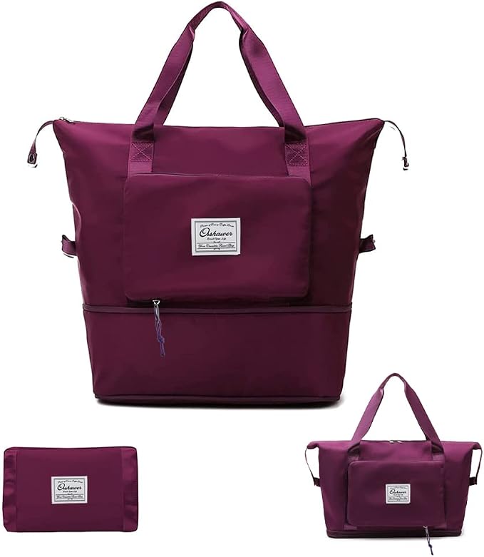 Large Capacity Foldable Travel Bag Expandable Portable Carry on Bag Dry&Wet by Orshawer