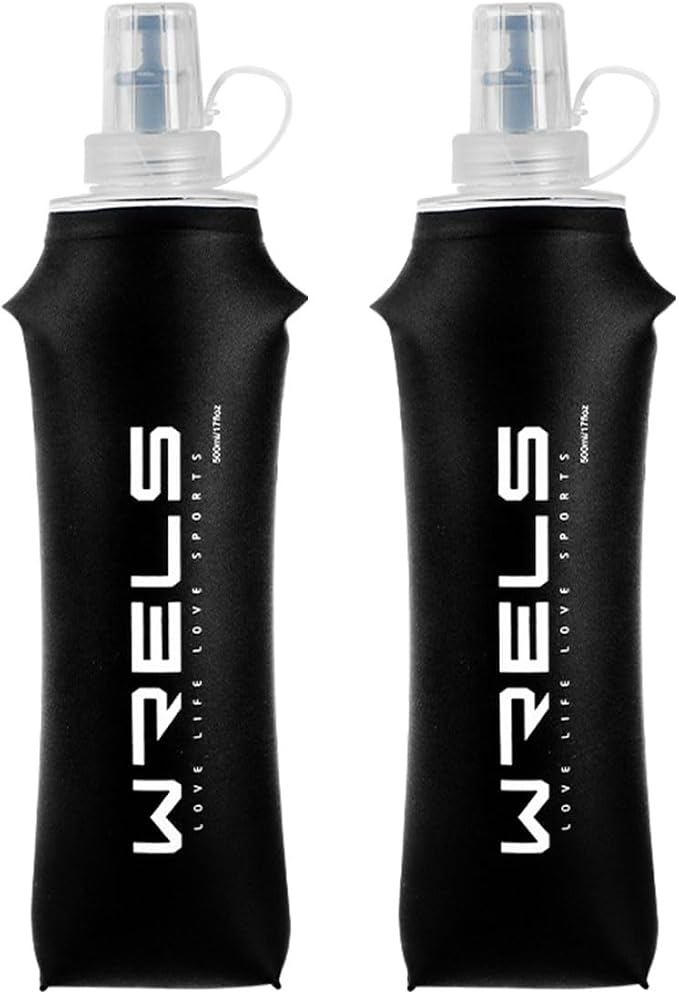 Folding Soft Flask Portable Collapsible Running Lightweight Water Bottle by WRELS