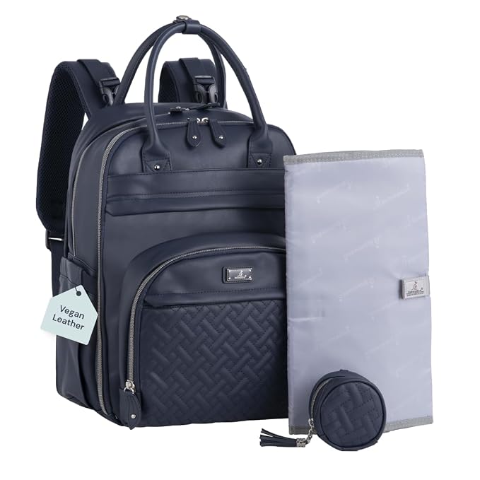 BabbleRoo Leather Diaper Bag Backpack by BabbleRoo