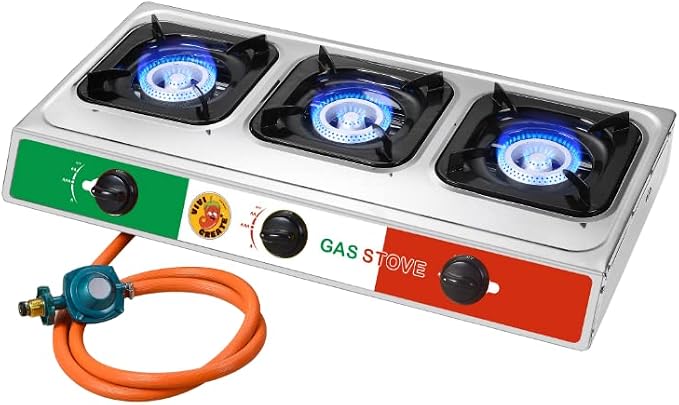 Vivicreate 3 Burner Propane Gas Stove 30000 BTU Stainless Steel Cooktop by Vivicreate