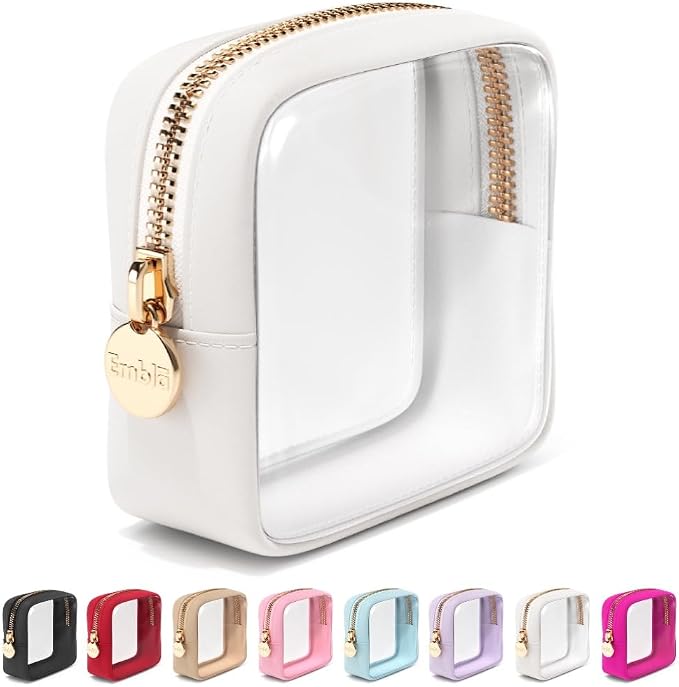 Clear Makeup Bag Zipper Pouch, Transparent Cosmetic Case Organizer, TSA by Embla
