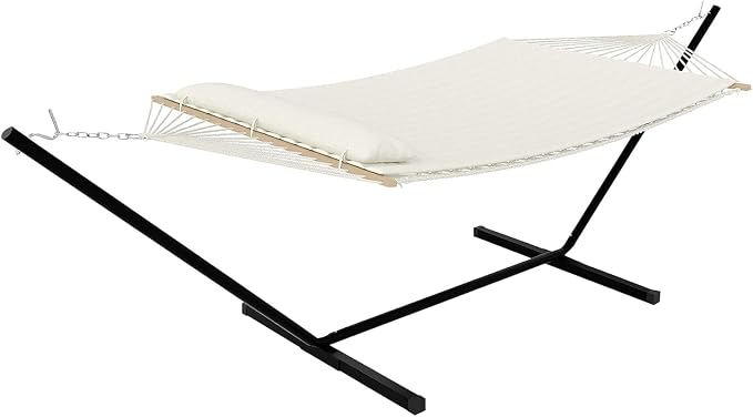 Double Hammock with Stand for 2 Persons Outdoor, Heavy Duty 450lb Capacity by Unknown
