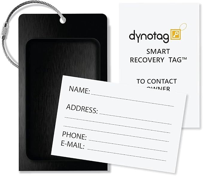 Dynotag® Web Enabled Smart Aluminum Convertible Luggage ID Tag + Braided Steel - Image 8