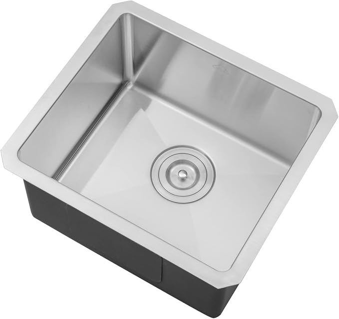 17 in. x 15 in. x 9 in. 16-Gauge Stainless Steel Undermount Single Bowl Bar - Image 3