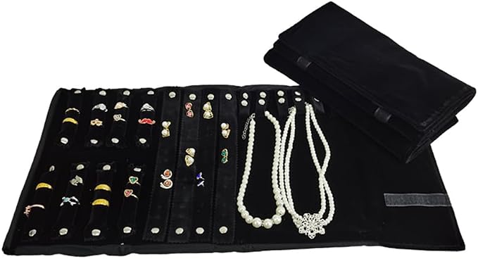 Velvet Travel Jewelry Case Roll Bag Organizer - Image 2