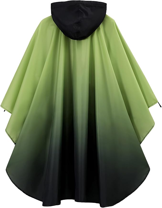 Rain Poncho Jacket Coat Hooded Zipper Style - Image 7